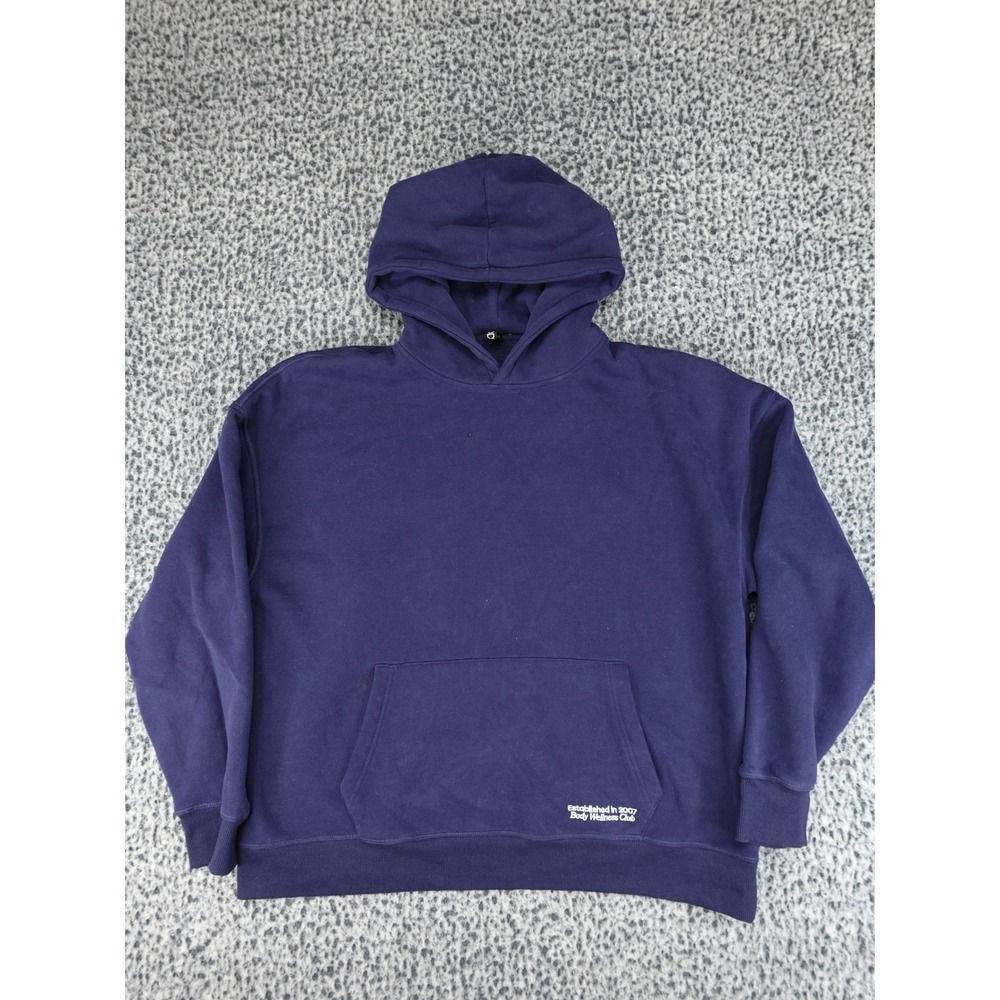 Cotton On Body Wellness Club Hoodie Womens XL Navy Blue Graphic Fleece Pullover